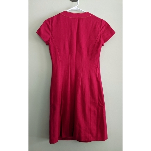 Boden Retro Style Wool Pink Lined Shift Dress Size 2 - Picture 2 of 8